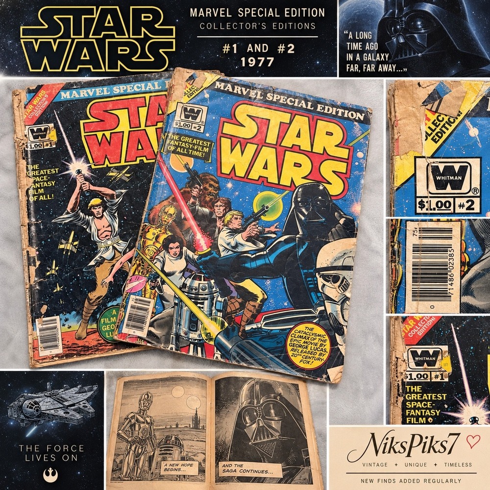 1977 Star Wars Marvel Special Edition #1 #2 Whitman Treasury Comic Book Lot
